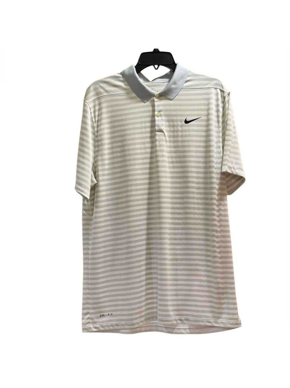 Nike Golf Dri Fit Polo Shirt Men's White Stripe Large